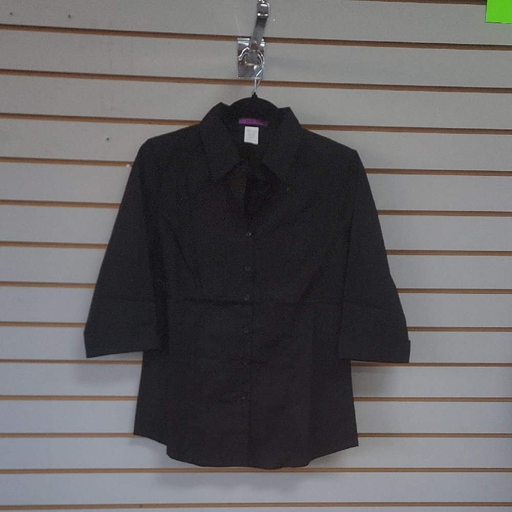 Elegant Black Button Down Shirt for Women. Avaliable In Size Small - 6Xl - Picture 1 of 5